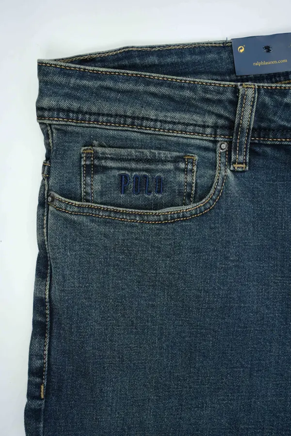 Jean Polo Bleu Vert 100% Coton Coupe Normal