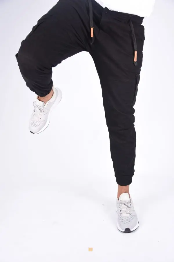 Pantalon jogger cargo En toile – Noir-ref-x471