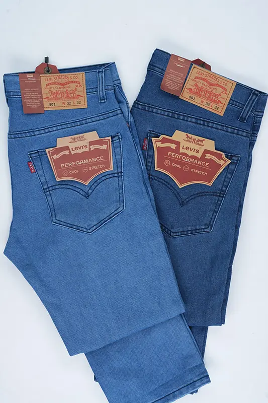 2 Jeans  Levi's Homme 501 Bleu jeans & Bleu sky Coupe Normal Ref-CD322H