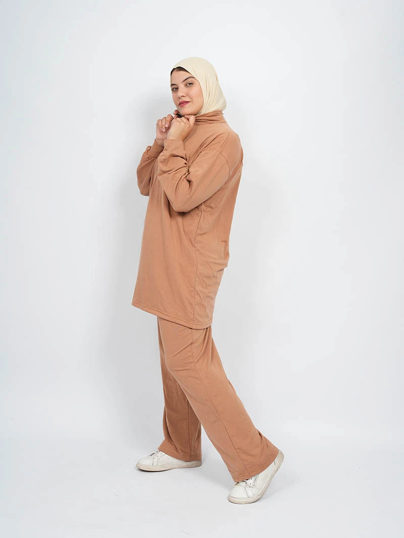 Ensemble femme — Top demi zip longue et pantalon large