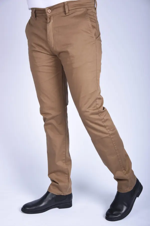 Pantalon en Toile Classique Us Polo Coupe Normale – Tabac-ref-459
