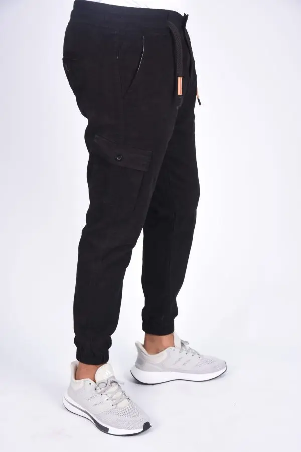 Pantalon jogger cargo En toile – Noir-ref-x471