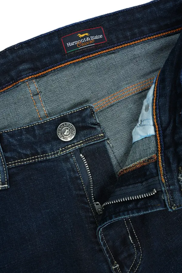 Jean Harmont&Blaine® Bleu Foncé 100% Coton Coupe Normal Ref-HB00942D