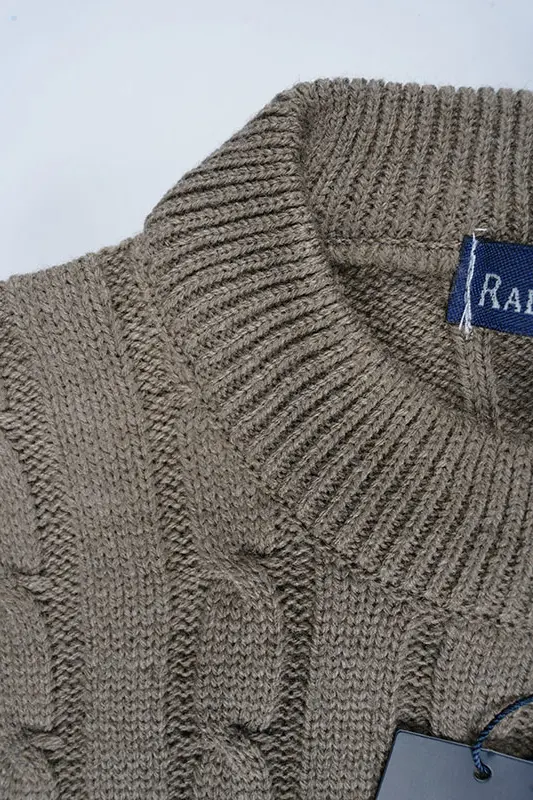 Pull Ralph col rond en coton 100%  Ref-VG7720d ( Beige foncé )