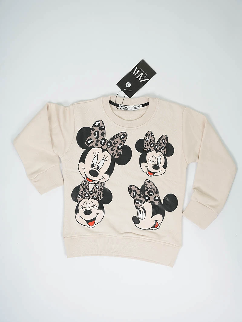 Ensemble 3D Minnie Mouse Beige & marron en premuim montonet Turc