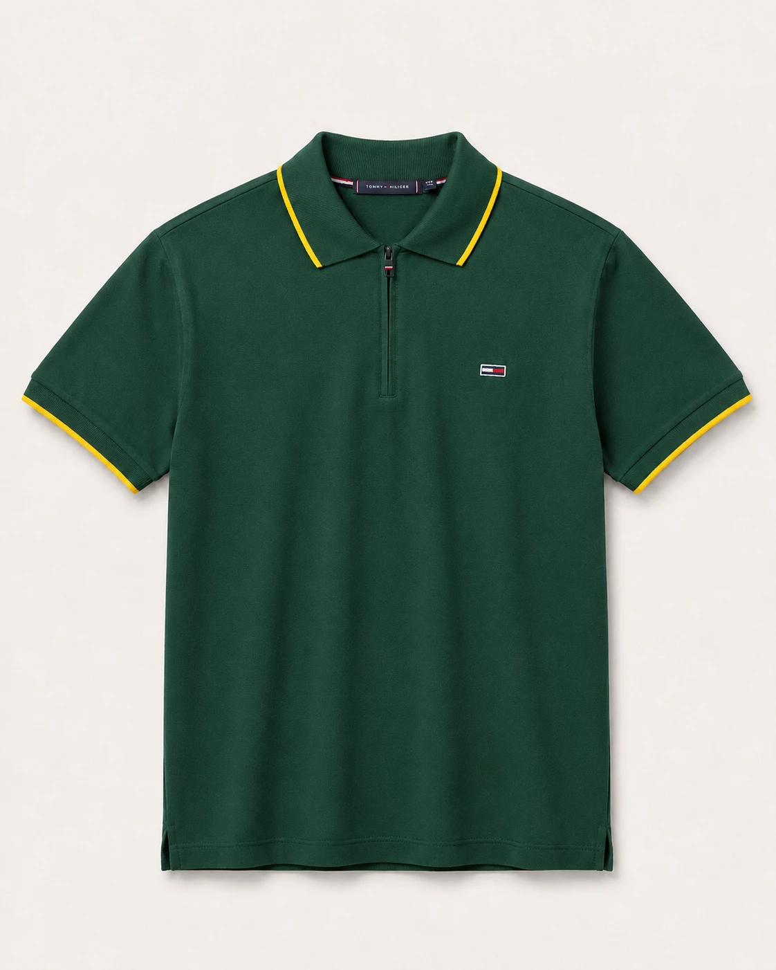 Polo shirt Tommy Demi Zip en coton piqué de Luxe Ref-PTH33N0-V