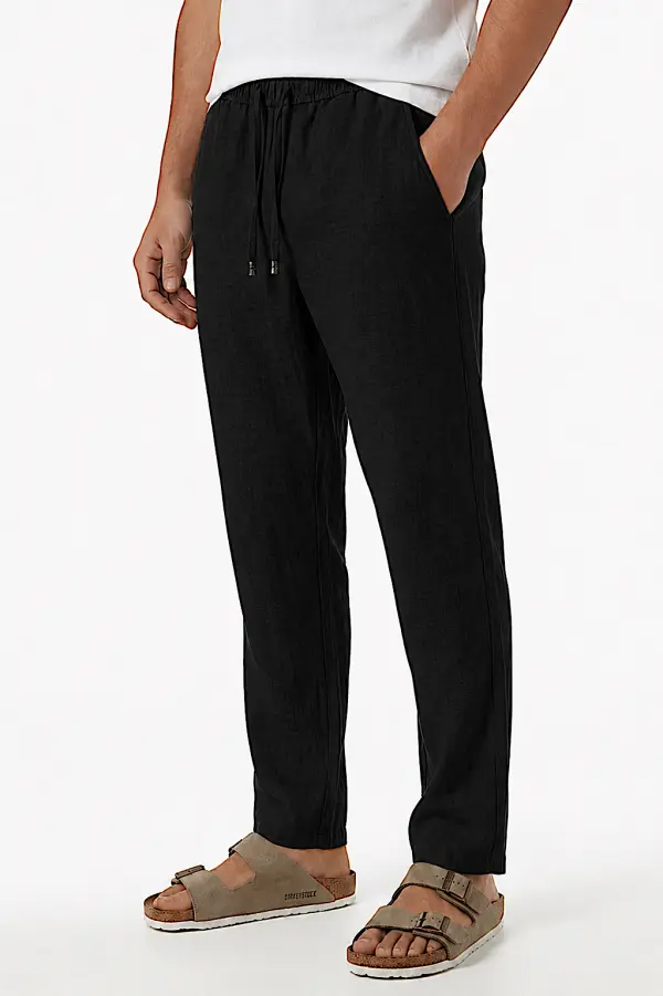 Pantalon Homme en Pur Lin Relaxed Fit  Ref-RL722917