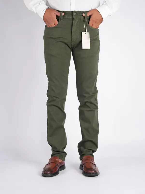 Pantalon en toile piqué léger 100% coton Coupe Normal Ref-HV5ZZ31P ( Vert Royale )