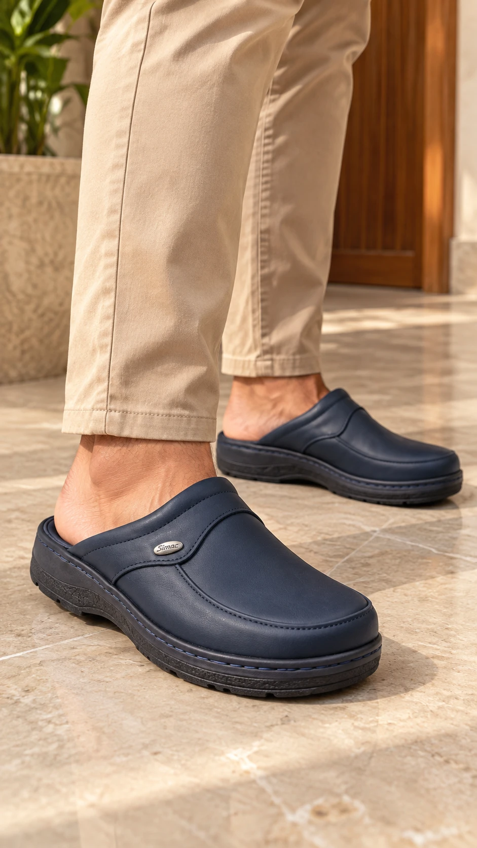 Sabot Médical Homme  – Cuir Naturel & Semelle en Polyuréthane 🇲🇦