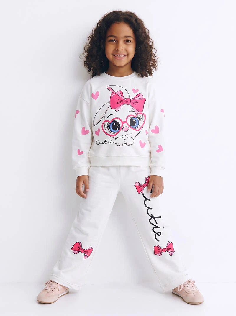 Ensemble 3D rabbit-themed Blanc en premuim montonet Turc
