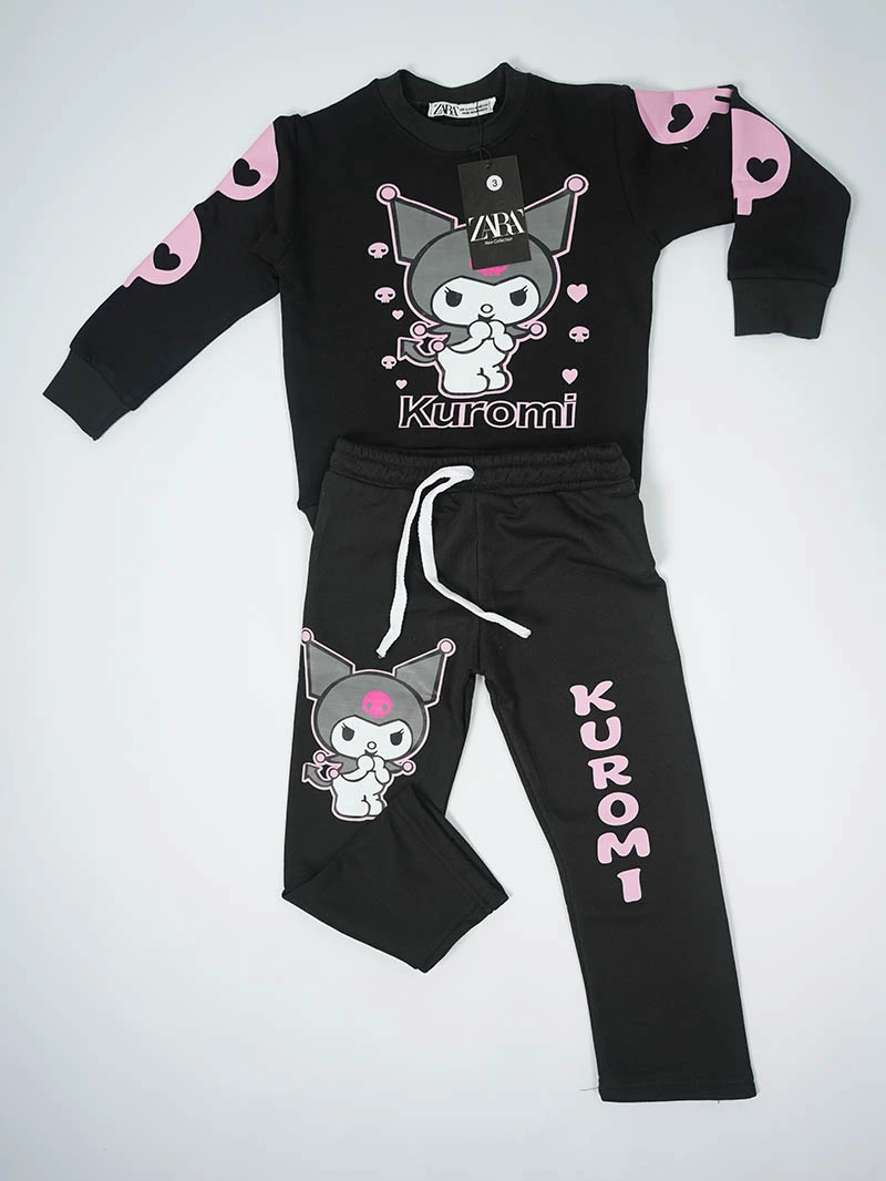 Ensemble 3D Kuromi Noir en premuim montonet Turc