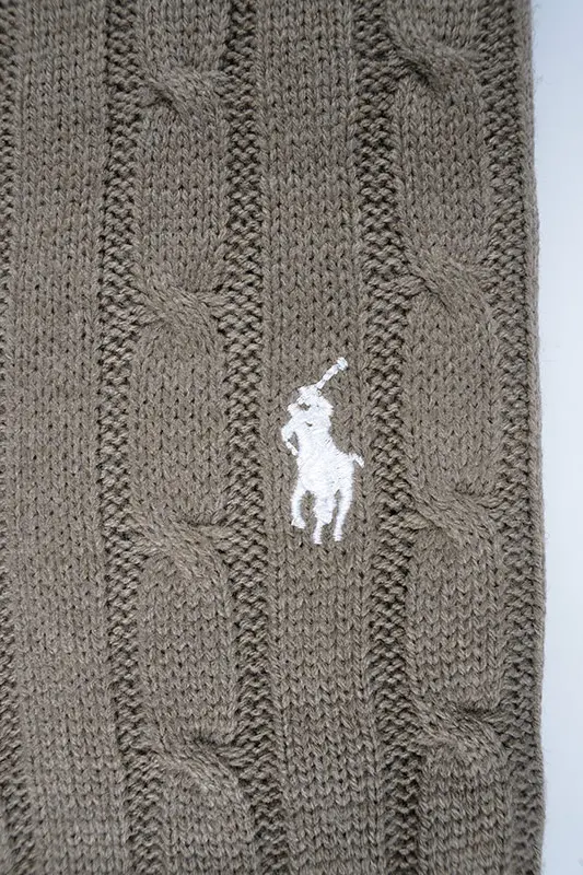 Pull Ralph col rond en coton 100%  Ref-VG7720d ( Beige foncé )