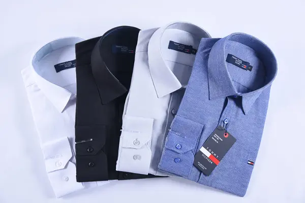 Chemise Tommy Oxford coton piqué Ref-Pc07810 ( Gris clair )