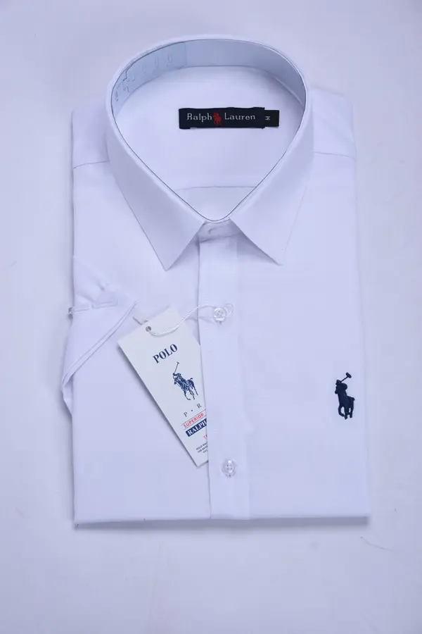 pack de 3 chemises Ralph lauren Oxford demi manche  Ref-CH71001D ( Blanche + Beige + Bleu roi )