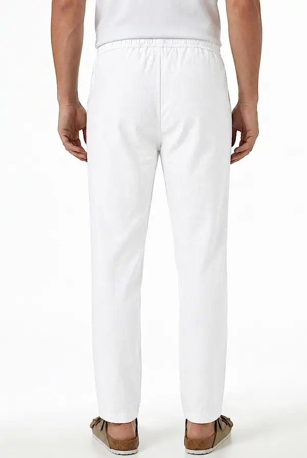 Pantalon Homme en Pur Lin Relaxed Fit  Ref-RL722917