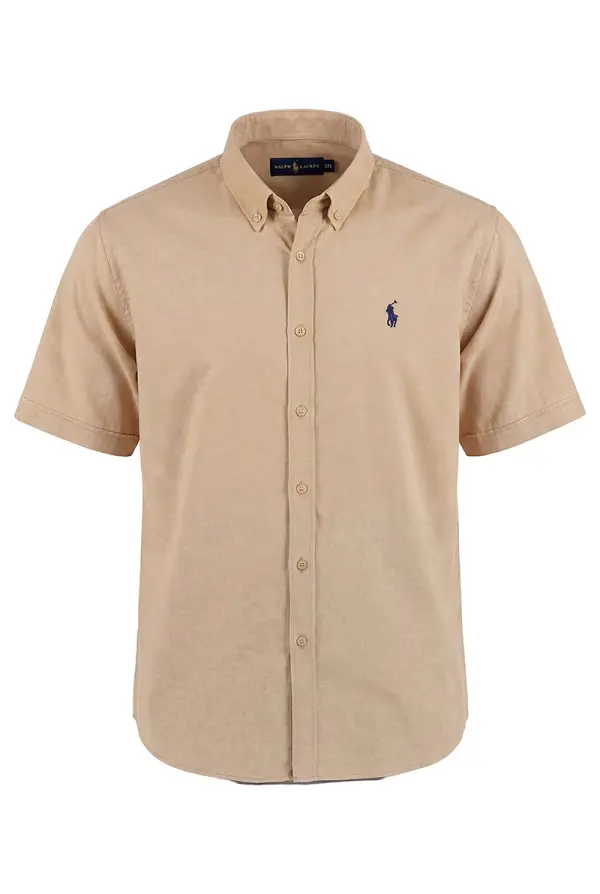 pack de 3 chemises Ralph lauren Oxford demi manche  Ref-CH71001D ( Blanche + Beige + Bleu roi )