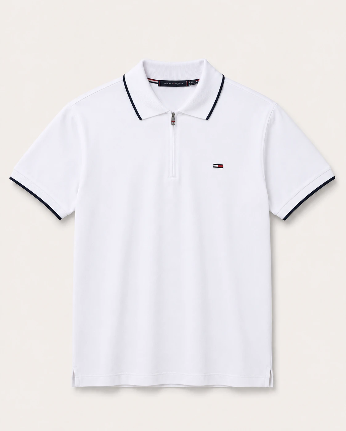 Polo shirt Tommy Demi Zip en coton piqué de Luxe Ref-PTH33N0-V