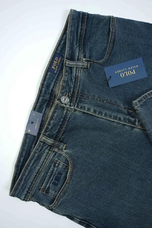 Jean Polo Bleu Vert 100% Coton Coupe Normal