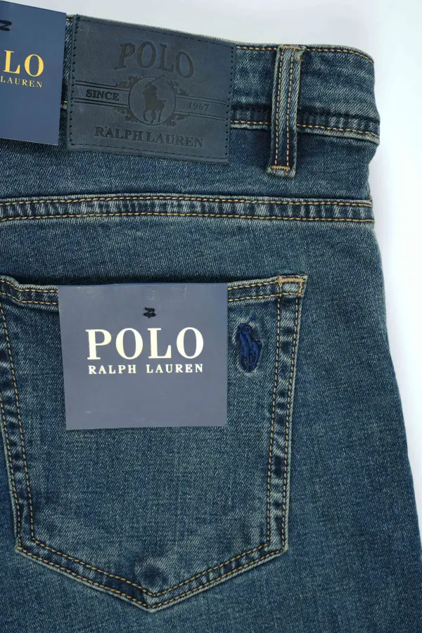 Jean Polo Bleu Vert 100% Coton Coupe Normal
