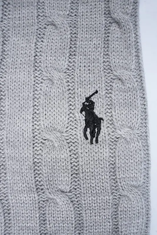 Pull Ralph col rond en coton 100%  Ref-VG7720d ( Gris )