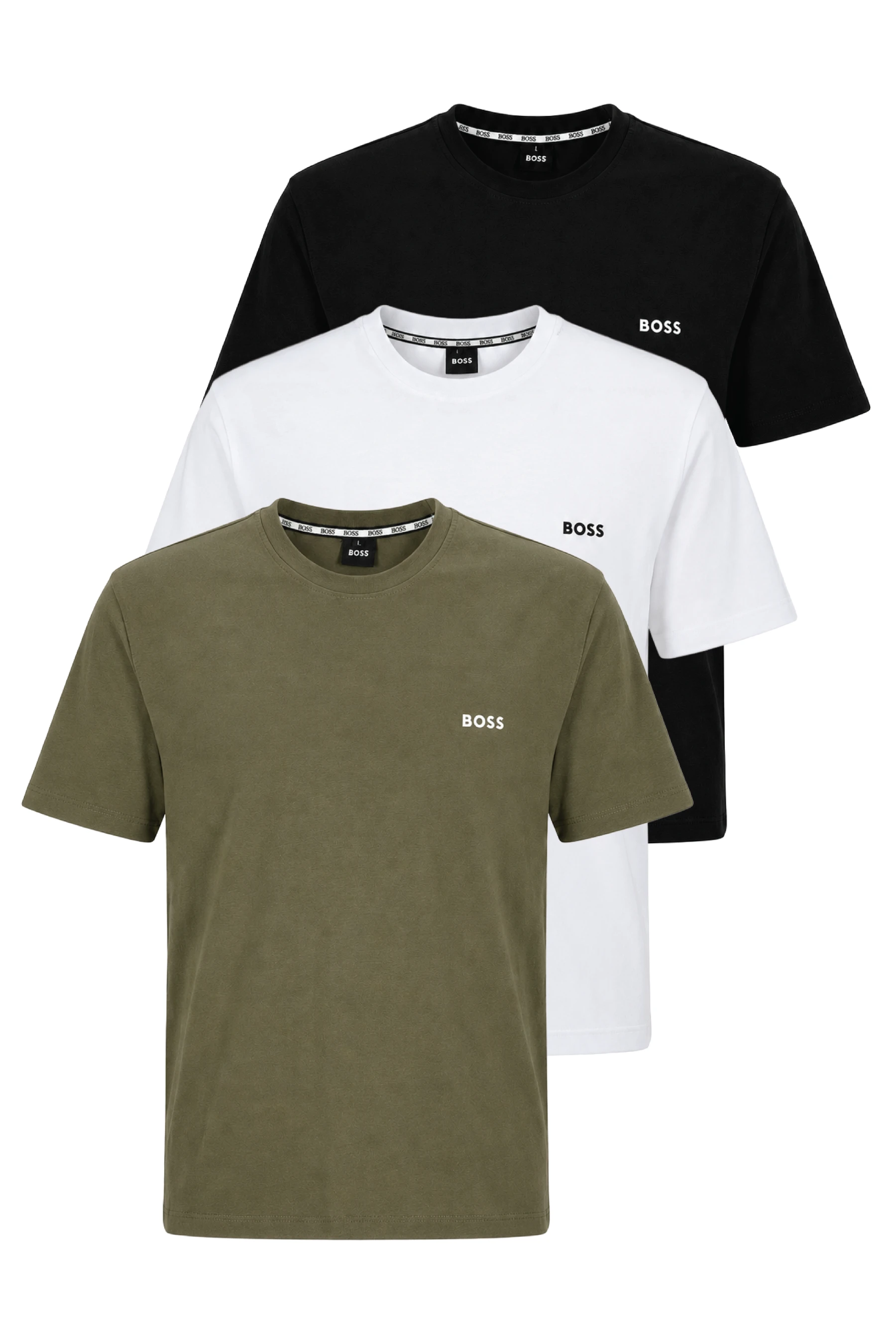 Pack 3 T-shirts Boss comfort  Ref-SB33GV9Q ( Blanc & Noir & Vert )