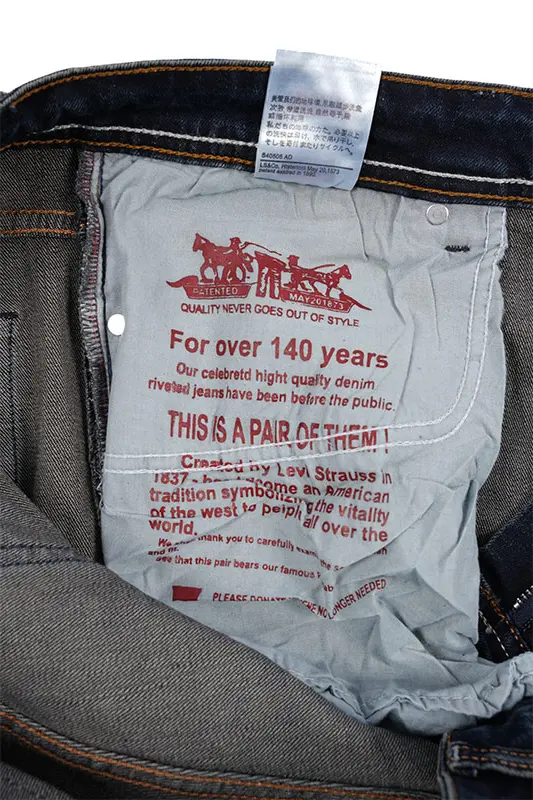 Jean Levi's Bleu Marron 100% Coton Coupe Normal Ref-LV623Z41S