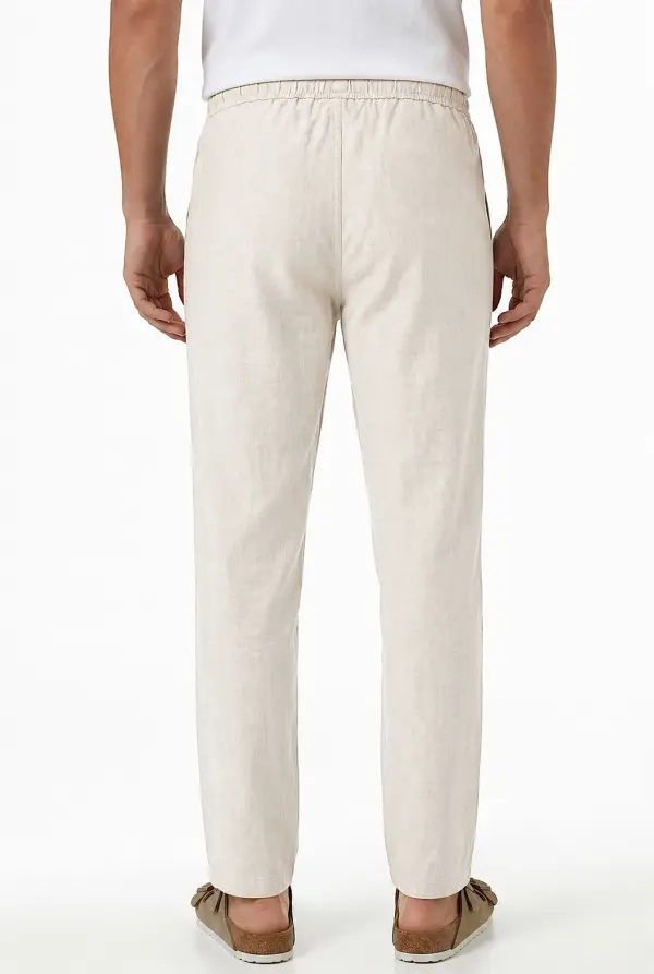 Pantalon Homme en Pur Lin Relaxed Fit  Ref-RL722917
