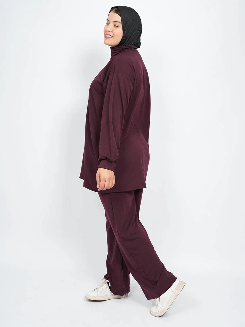Ensemble femme — Top demi zip longue et pantalon large