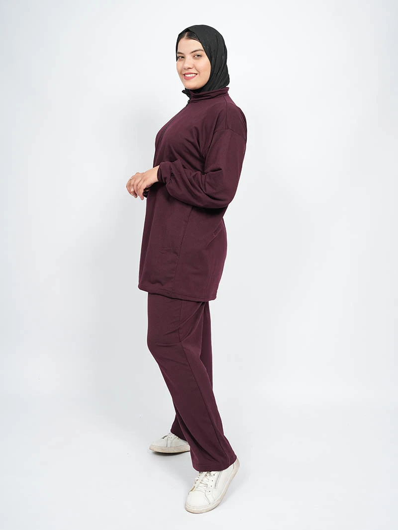Ensemble femme — Top demi zip longue et pantalon large