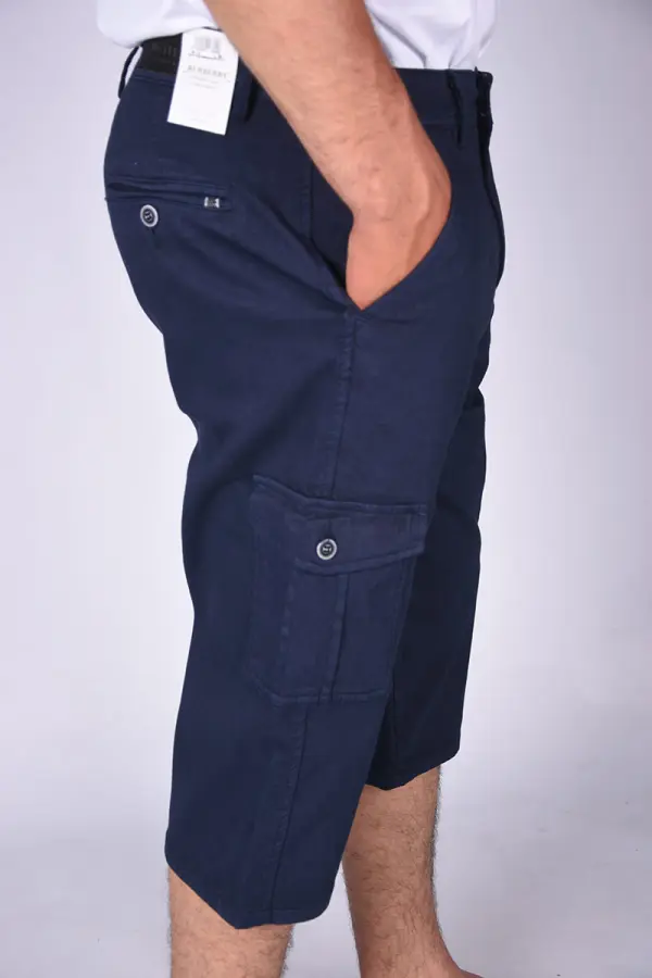 Pantacourt Burberry en toile Piqué Ref-BU101076 ( Bleu marine )
