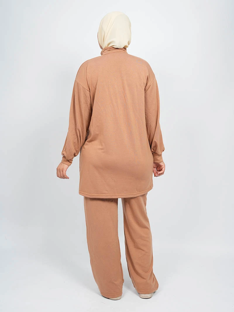 Ensemble femme — Top demi zip longue et pantalon large
