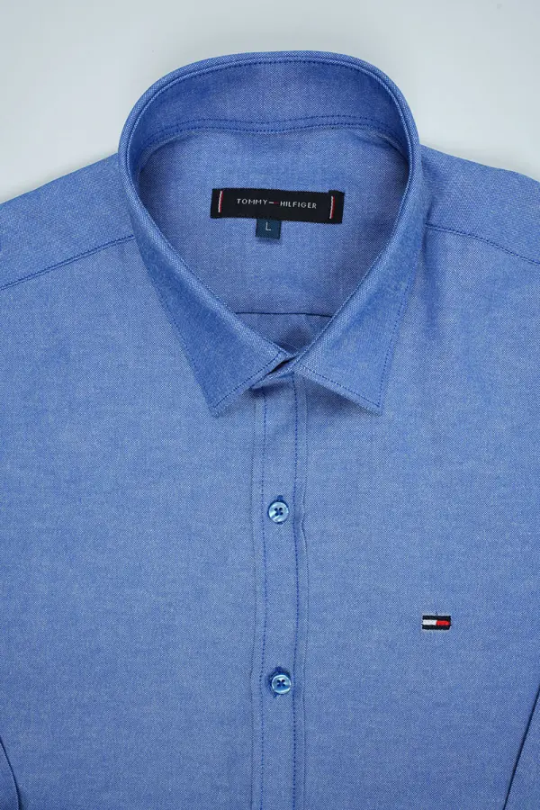 Pack de 4 Chemises Tommy Oxford coton piqué Ref-Pck07810( Bleu roi + Blanche + Gris clair + Noir )