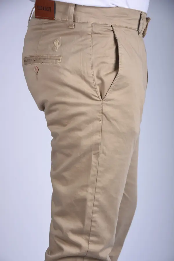 Pantalon en Toile Classique Us Polo Coupe Normale -Beige ref-458