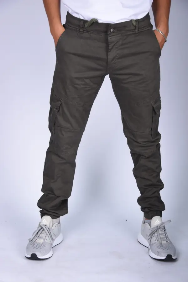 Pantalon jogger Para En toile – Vert Militaire-ref-468