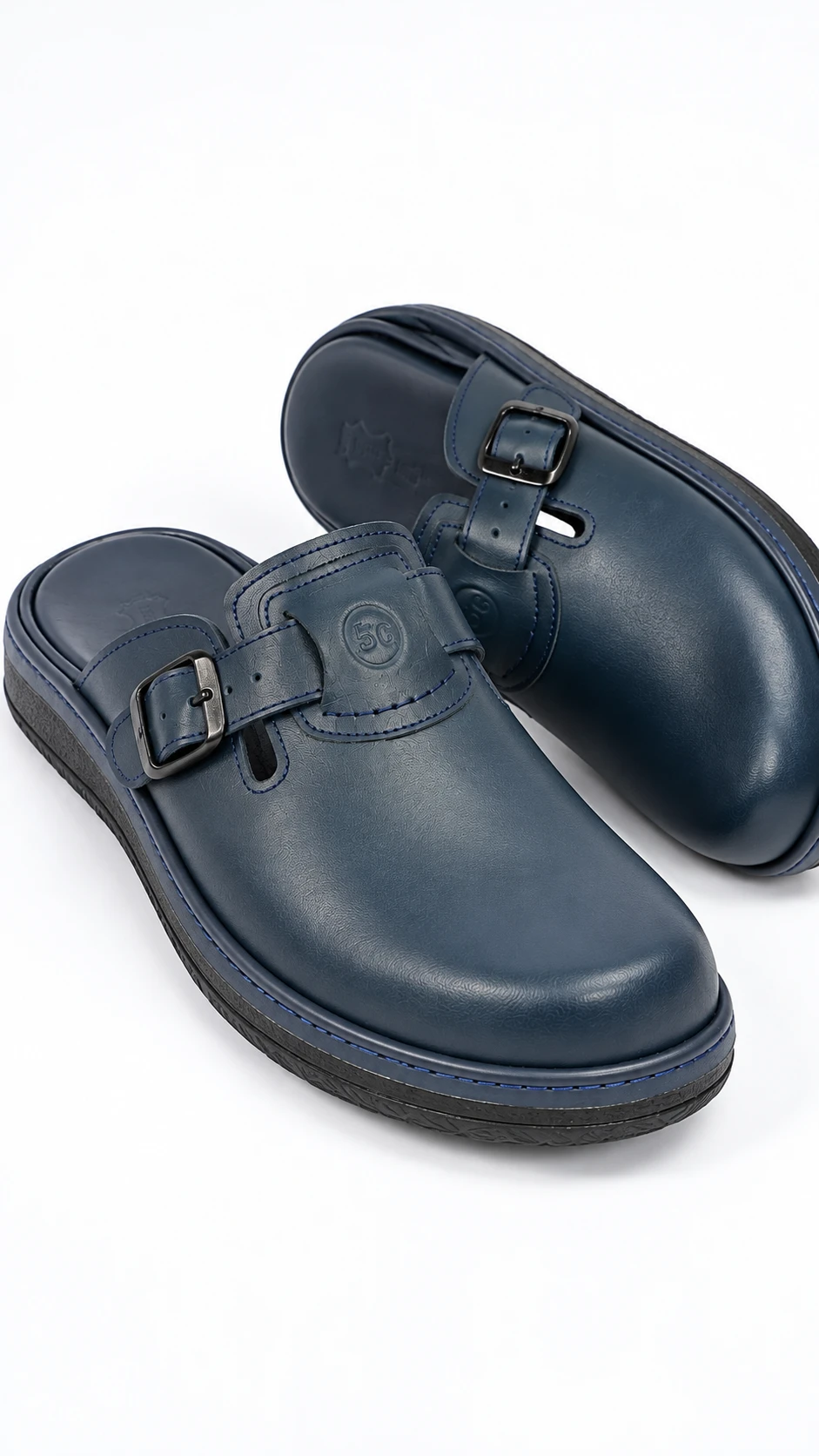 سابو رجالي من الجلد الطبيعي —Semelle en polyuréthane • Style classique