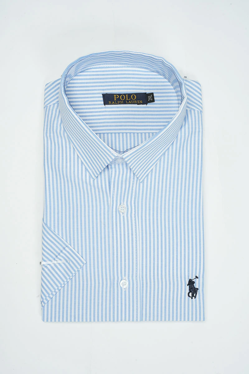 Pack 3 Chemises Ralph Demi-Manches rayée – Chambray Cotton Ref-RR1QQ30N