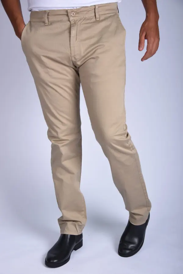 Pantalon en Toile Classique Us Polo Coupe Normale -Beige ref-458
