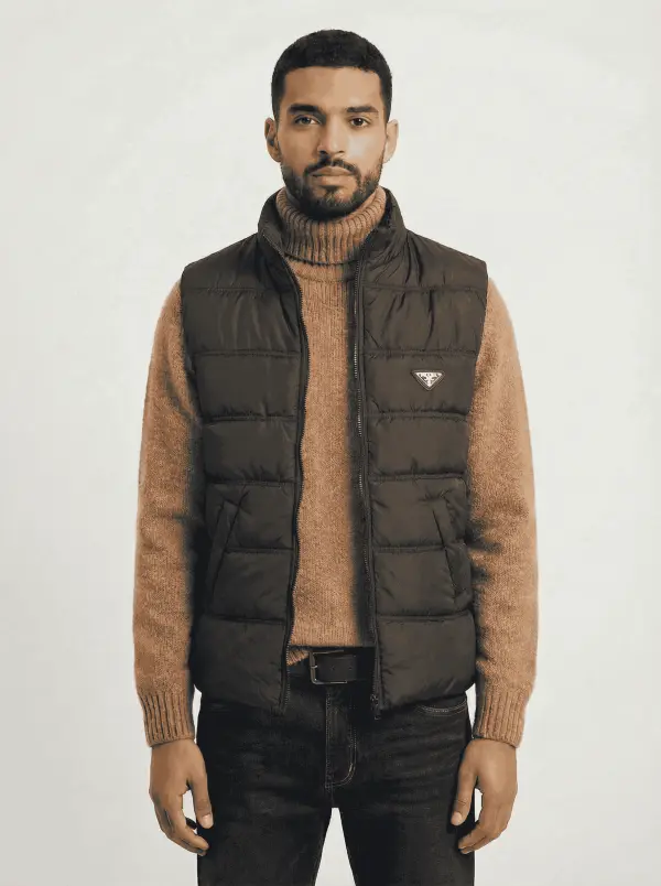 Doudoune Prada Sans Manches Homme Ref: DSM-901 (Capuche Amovible)