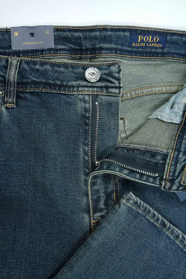 Jean Polo Bleu Vert 100% Coton Coupe Normal