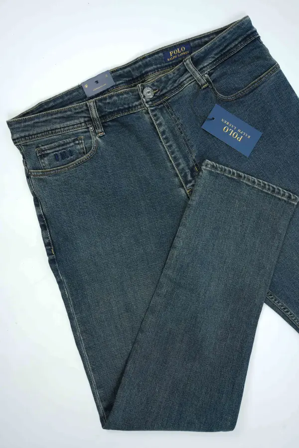 Jean Polo Bleu Vert 100% Coton Coupe Normal