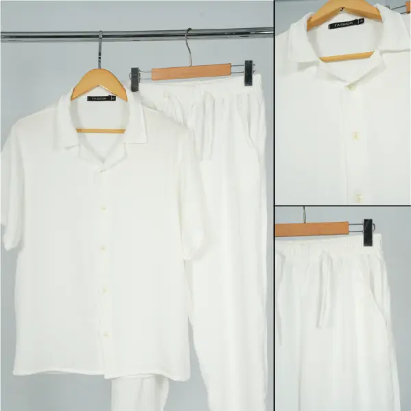 Ensemble Homme Lin Premium – Confort Été (Chemise + Pantalon)