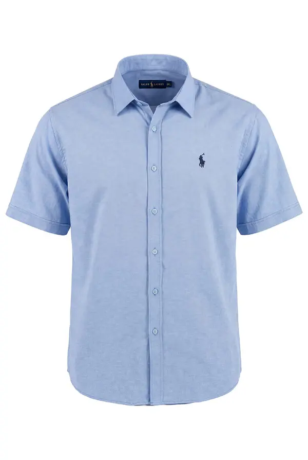 pack de 3 chemises Ralph lauren Oxford demi manche  Ref-CH71001D ( Blanche + Beige + Bleu roi )