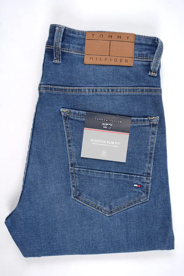Jean Tommy Bleu clair 100% Coton Coupe Normal Ref-THB03F61