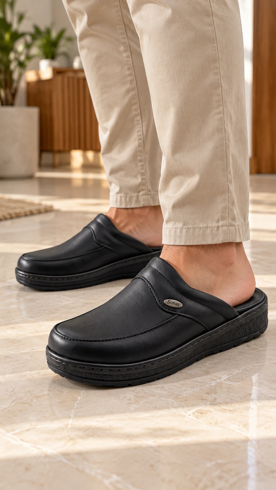Sabot Médical Homme  – Cuir Naturel & Semelle en Polyuréthane 🇲🇦