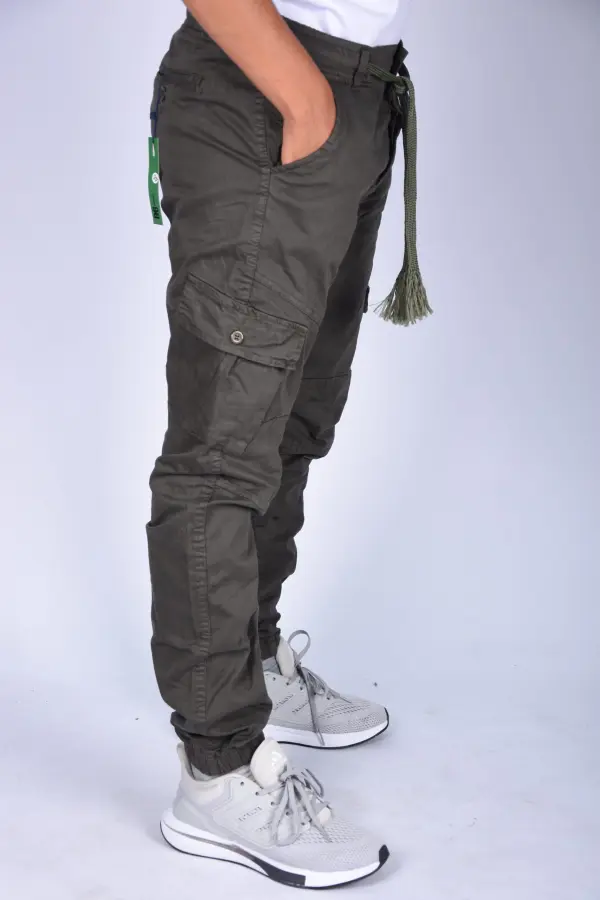 Pantalon jogger Para En toile – Vert Militaire-ref-468