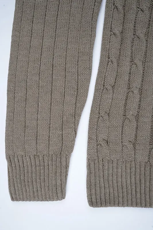 Pull Ralph col rond en coton 100%  Ref-VG7720d ( Beige foncé )