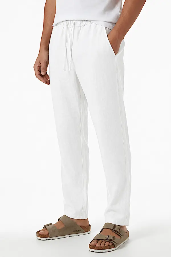Pantalon Homme en Pur Lin Relaxed Fit  Ref-RL722917