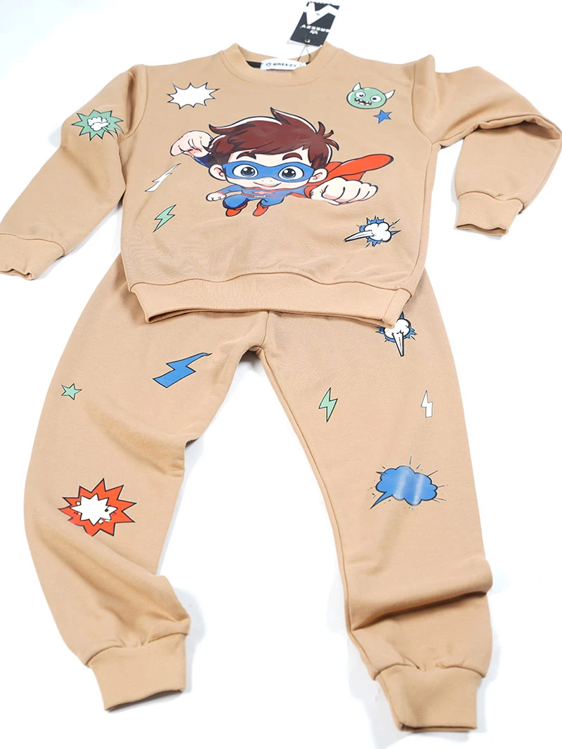 Ensemble 3D Flying Boy Beige en premuim montonet Turc