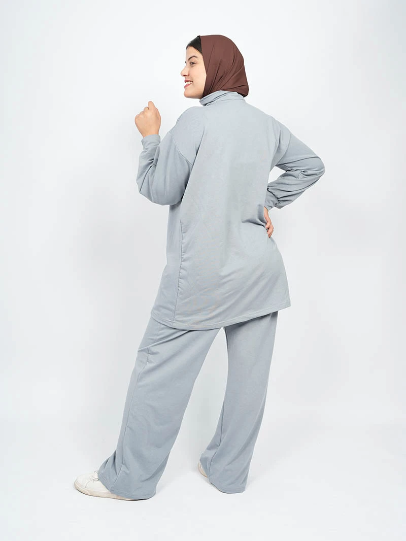 Ensemble femme — Top demi zip longue et pantalon large