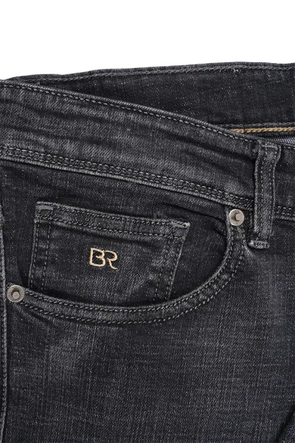 Jean Burberry Gris Noir 100% Coton Coupe Normal Ref-BR52911H